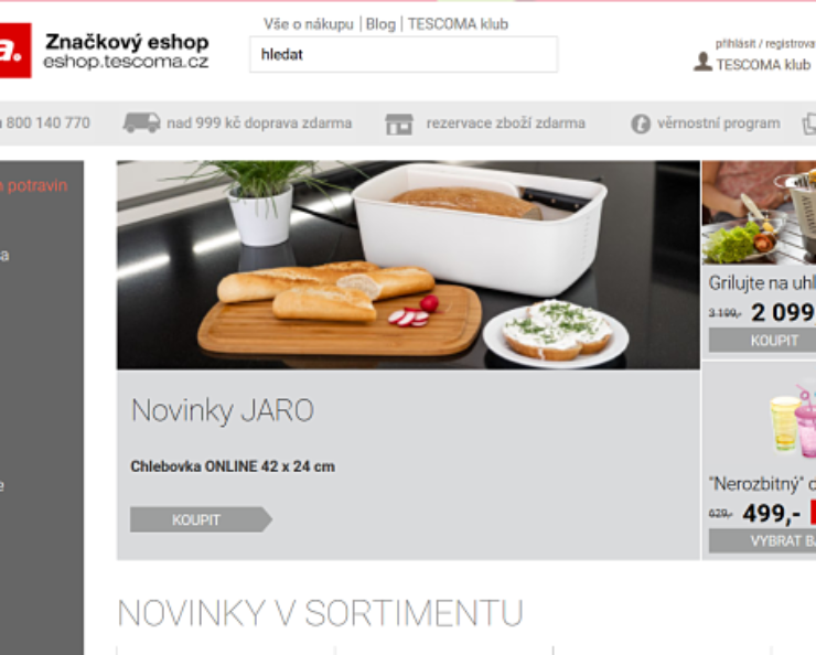 screenshot tescoma.cz