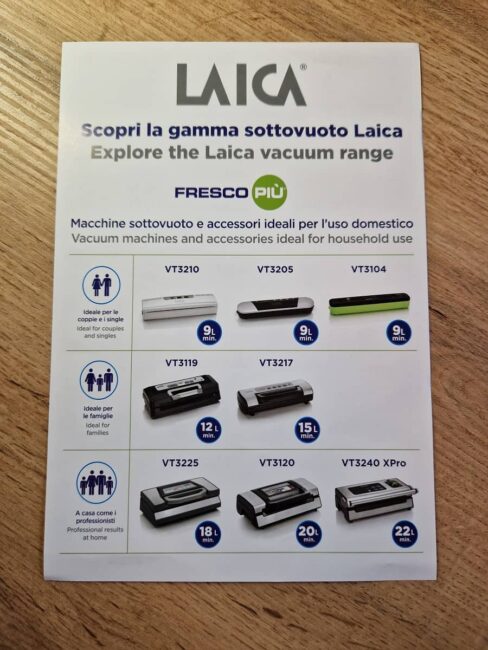 Recenze Laica XPro vakuovačka VT3240 - další modely