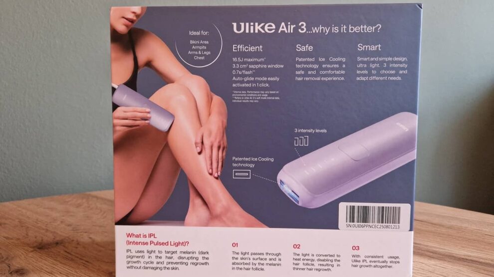 Balení IPL epilátoru Ulike Air 3